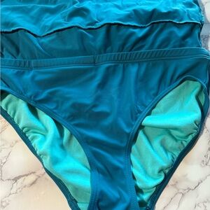 Title Nine Teal and Aqua Swim Bottom